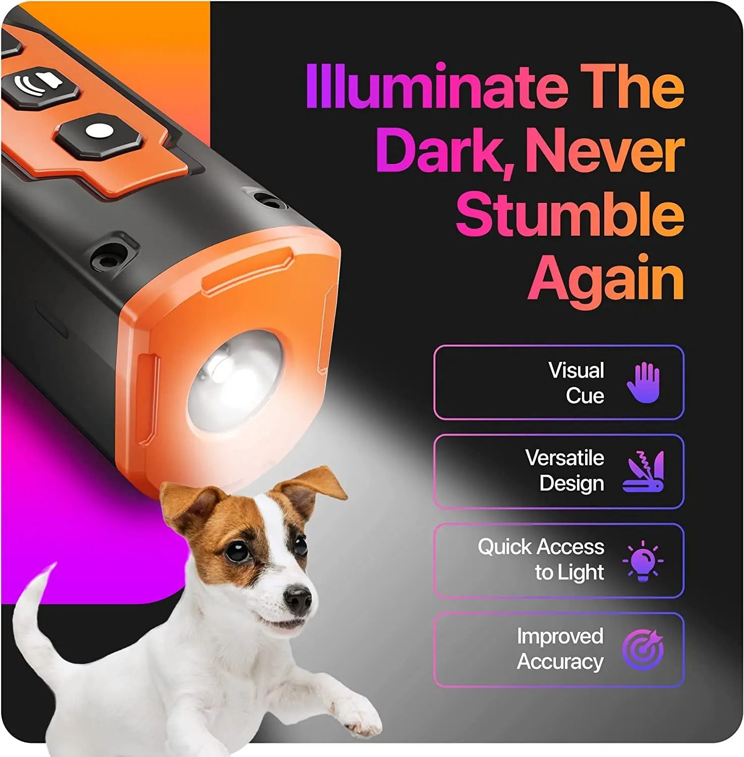 Pet Dog Repeller Ultrasonic Dog Training Device Rechargeable Bark Control With LED Flashlight For O 3