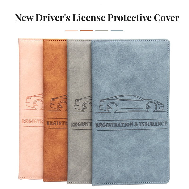 PU Leather Car Registration Insurance Holder for Men, Auto Document Organizer Bag, Driving License Cover & Credit Card