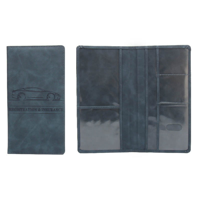 PU Leather Car Registration Insurance Holder for Men, Auto Document Organizer Bag, Driving License Cover & Credit Card