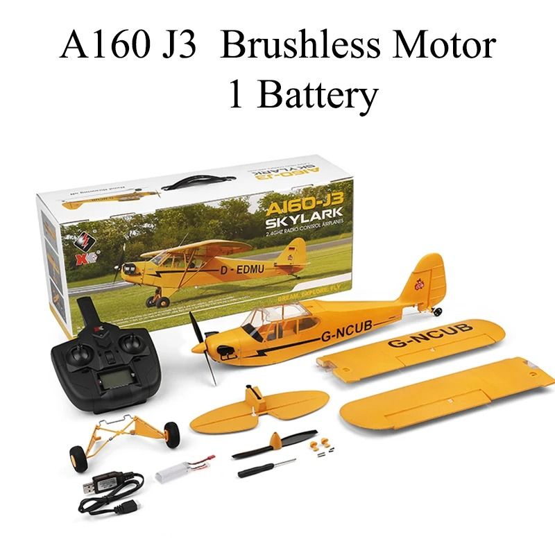 Hot Sale RC Plane RTF 24G Brushless Motor Remote Control Airplane Wltoys A160 Upgraded J3CUB Ready  13
