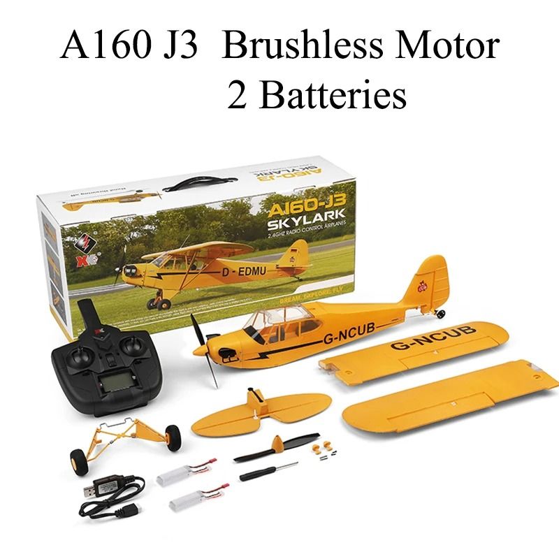 Hot Sale RC Plane RTF 24G Brushless Motor Remote Control Airplane Wltoys A160 Upgraded J3CUB Ready  7