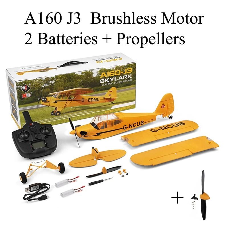 Hot Sale RC Plane RTF 24G Brushless Motor Remote Control Airplane Wltoys A160 Upgraded J3CUB Ready  8