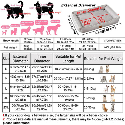 Four Season Waterproof Square Dog Bed For Large Dogs And Cats With Thickened Cushion And BiteResist 4