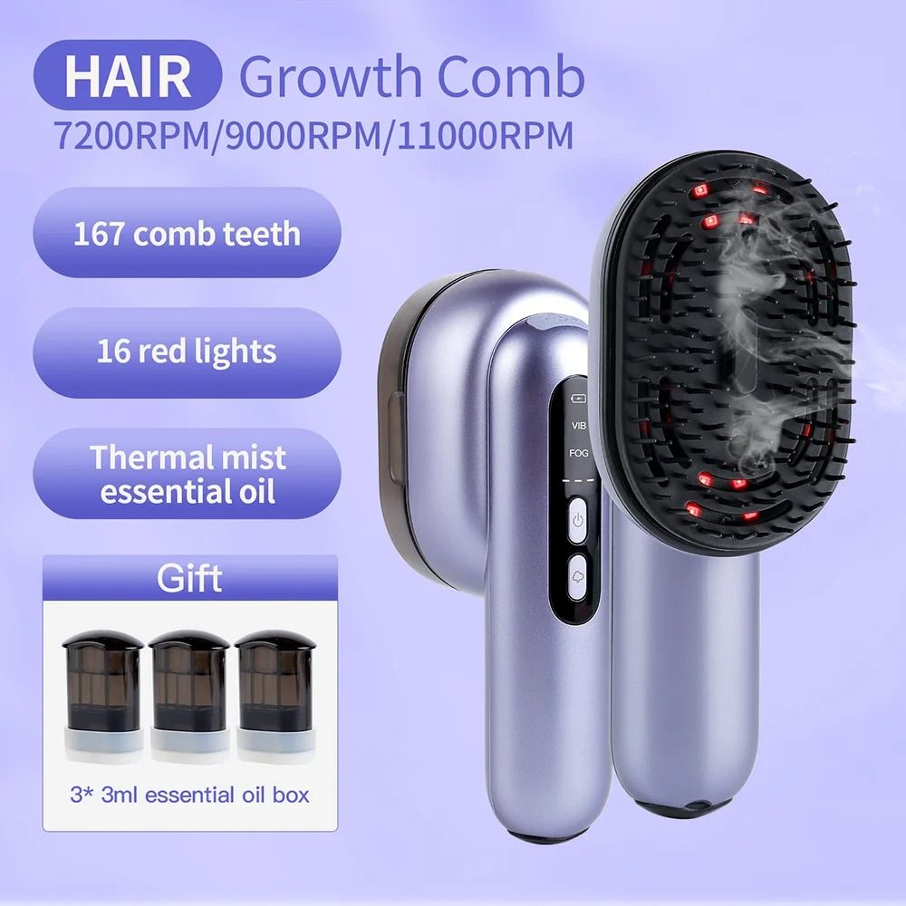 Hair Care Spray Massage Comb With Scalp Vibration And Atomizing Oil Applicator 1
