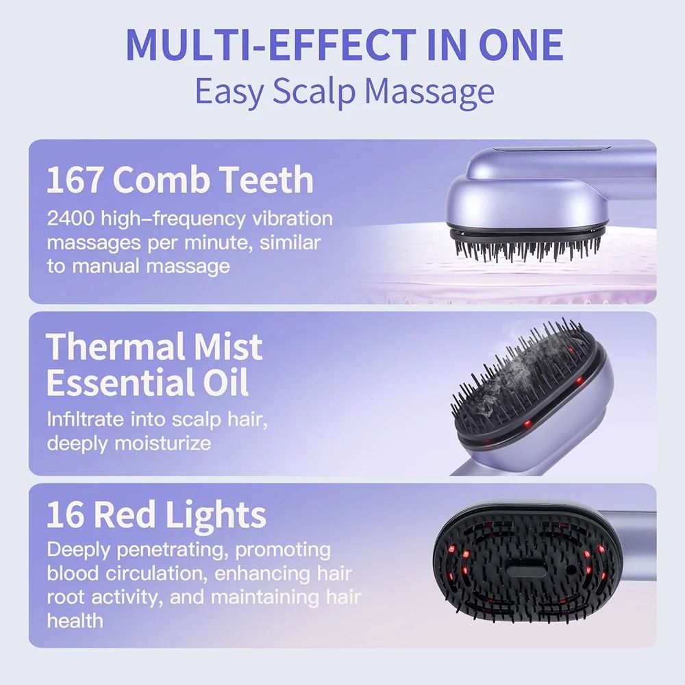 Hair Care Spray Massage Comb With Scalp Vibration And Atomizing Oil Applicator 5