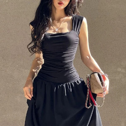 WhereMery Elegant Ruched Slip Maxi Dress For Women 1
