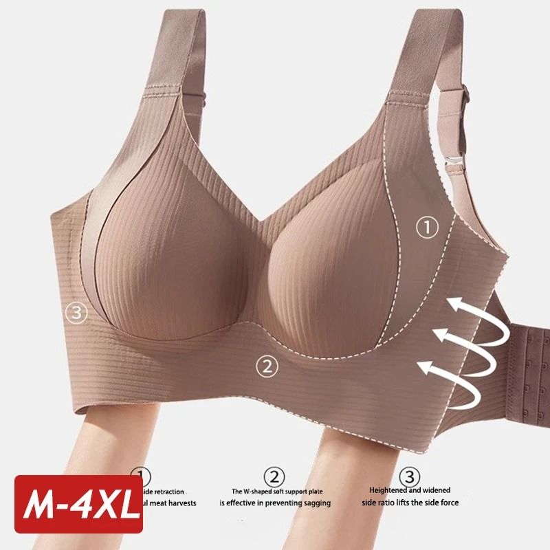 Plus Size Women Seamless Sexy V Waist Wireless Bra