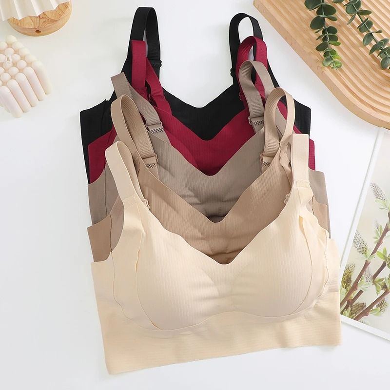 Plus Size Women Seamless Sexy V Waist Wireless Bra 1