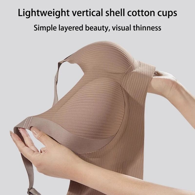 Plus Size Women Seamless Sexy V Waist Wireless Bra 3