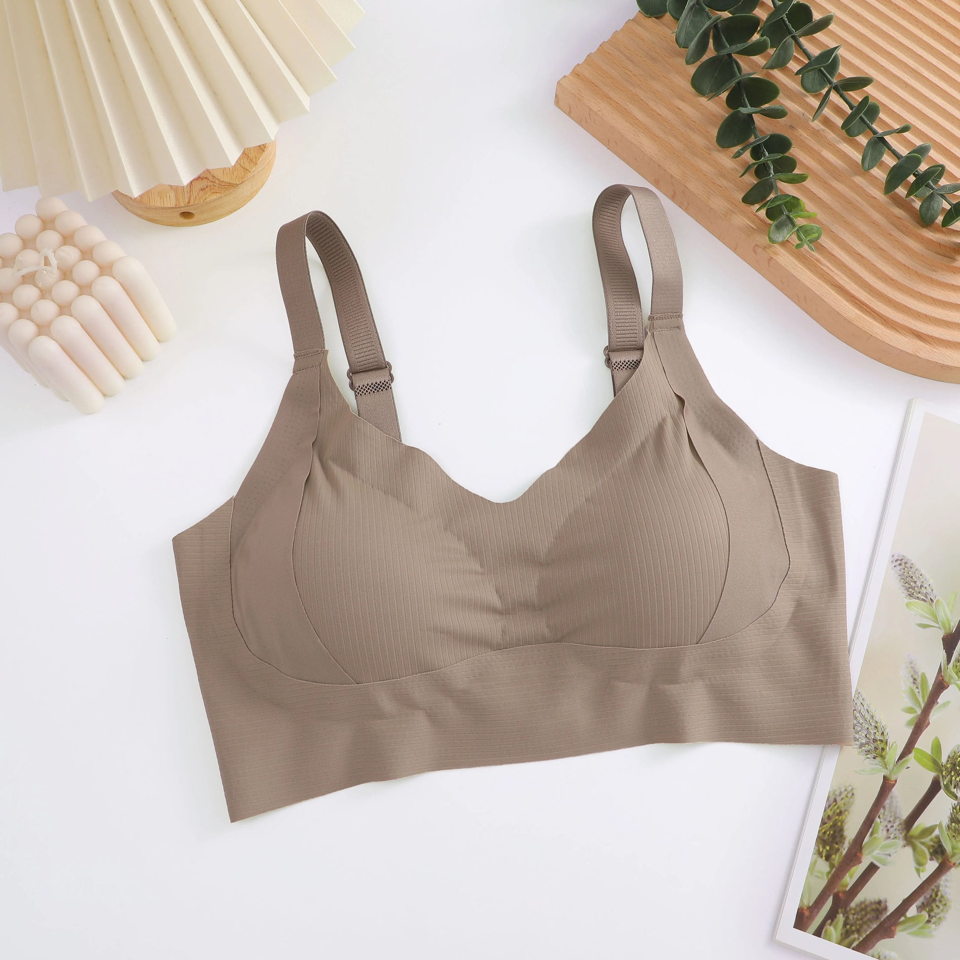 Plus Size Women Seamless Sexy V Waist Wireless Bra 9