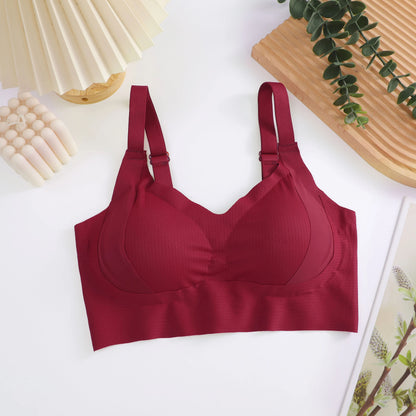 Plus Size Women Seamless Sexy V Waist Wireless Bra 6