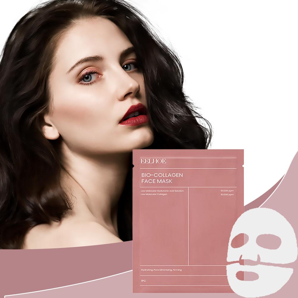 1/5/10PCs Bio Collagen Face Mask Deep Hydrating Overnight Mask for Wrinkle Reduction, Pore Shrinking & Brightening Skin
