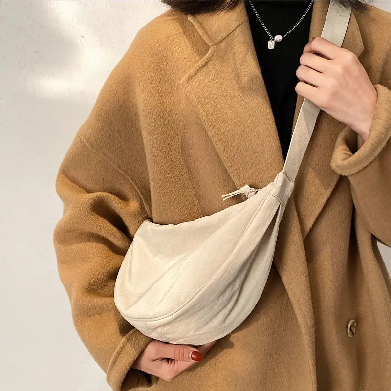 Vintage Simple Design Ladies Nylon Messenger Bag Small Shoulder Hobo Purse For Women  Girls 1