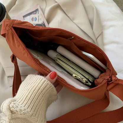 Vintage Simple Design Ladies Nylon Messenger Bag Small Shoulder Hobo Purse For Women  Girls 5