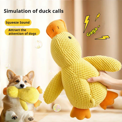 Adorable Dog Toy Plush Toy Sleeping Duck Bite Resistant Chew Companion With Sound Relief For Teeth  3