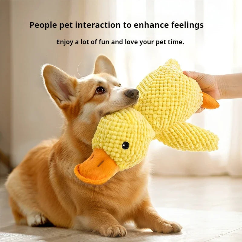 Adorable Dog Toy Plush Toy Sleeping Duck Bite Resistant Chew Companion With Sound Relief For Teeth  4