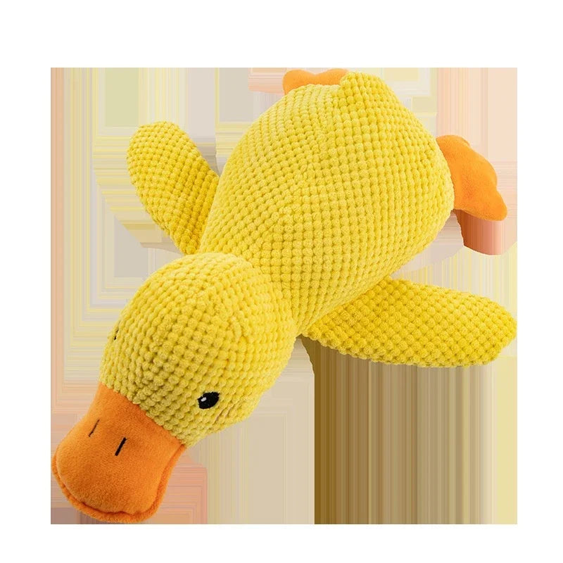 Adorable Dog Toy Plush Toy Sleeping Duck Bite Resistant Chew Companion With Sound Relief For Teeth  5