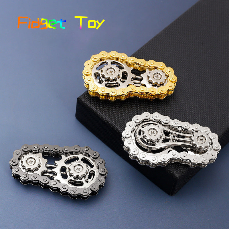 Sprockets Flywheel Fidget Spinner,Metal Bike Chains Design,EDC Spinner for Adults & Kids,Anti Stress Anxiety Relief toy