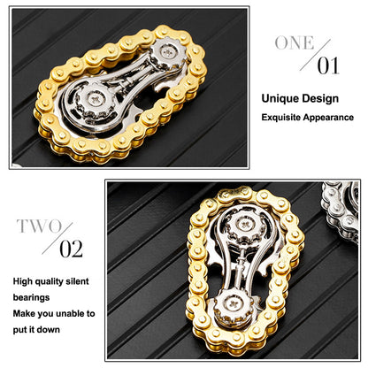 Sprockets Flywheel Fidget Spinner,Metal Bike Chains Design,EDC Spinner for Adults & Kids,Anti Stress Anxiety Relief toy