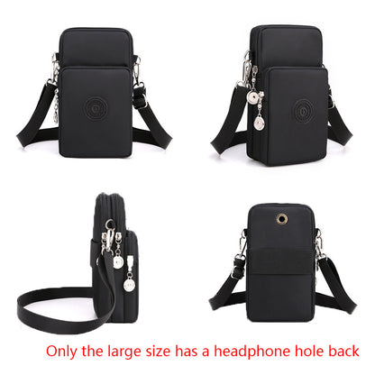 Nylon Cell Phone Bag for Women Small Crossbody Travel Purse, Coin Wallet Shoulder Strap Bag, Lightweight Mobile Phone