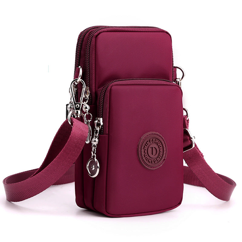 Nylon Cell Phone Bag for Women Small Crossbody Travel Purse, Coin Wallet Shoulder Strap Bag, Lightweight Mobile Phone