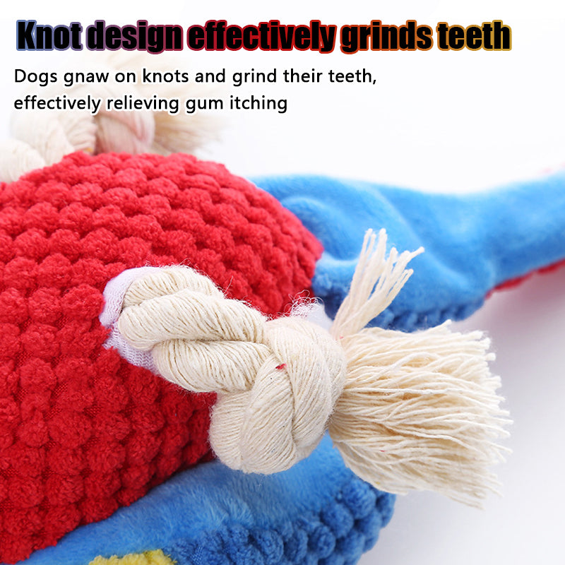 Indestructible Plush Parrot Toy for Dogs Squeaky, Durable Pet Supplies for Small & Big Dogs