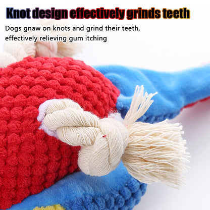 Indestructible Plush Parrot Toy for Dogs Squeaky, Durable Pet Supplies for Small & Big Dogs