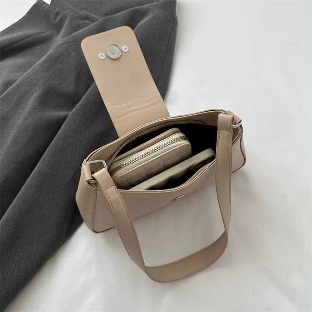Luxury Y2K Small Purse for Women, Classic PU Leather Shoulder Bag, Vintage Underarm Handbag for Daily Use & Styling