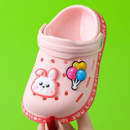 Kids Lightweight Beach Sandals, Breathable Summer Garden Clogs for Boys & Girls, Cute Cartoon Slip-On Baby Slippers