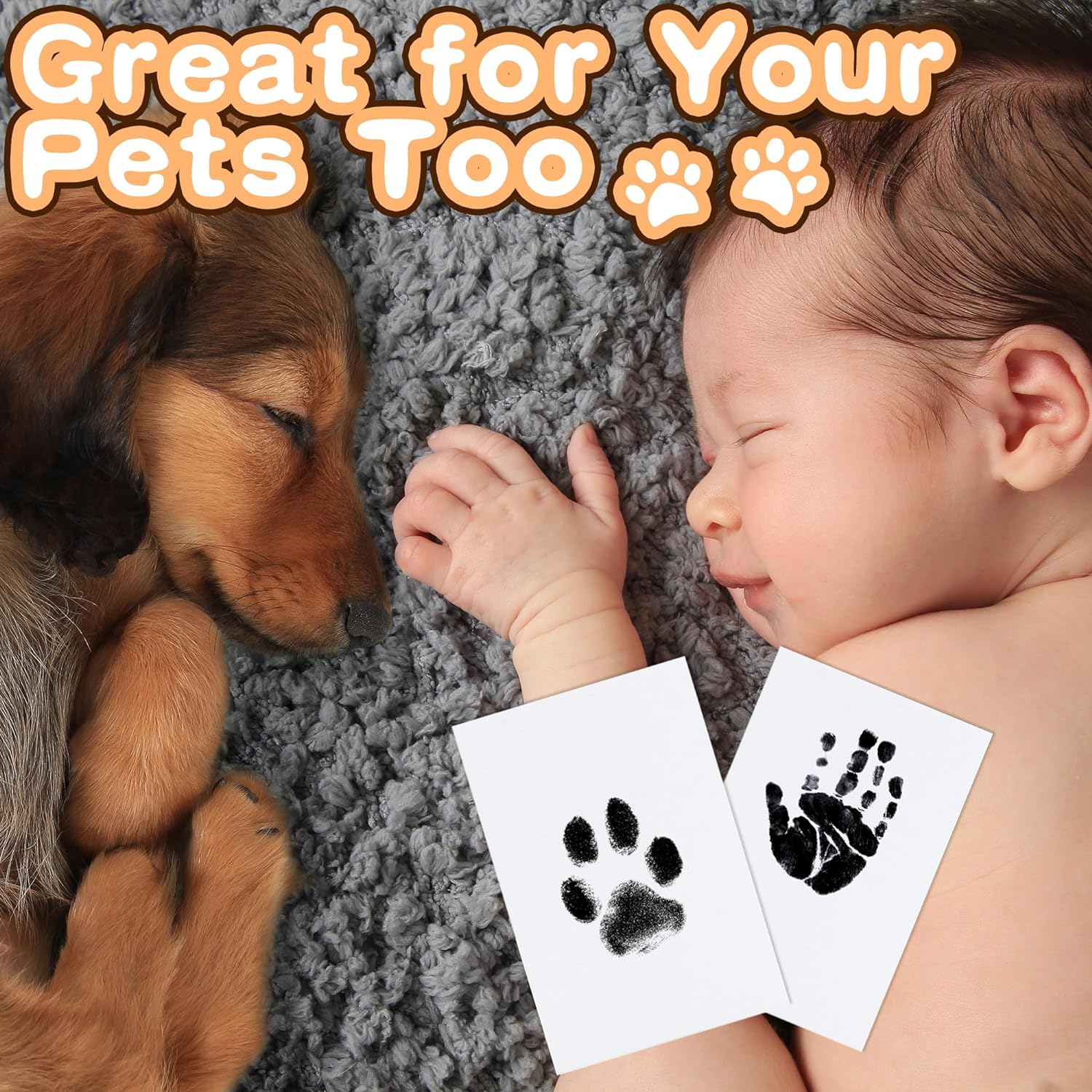 Paw Print Clean Touch Ink Pad Safe Inkless DIY Nose  Pawprint Impression Kit For Dogs  Cats Perfect 4