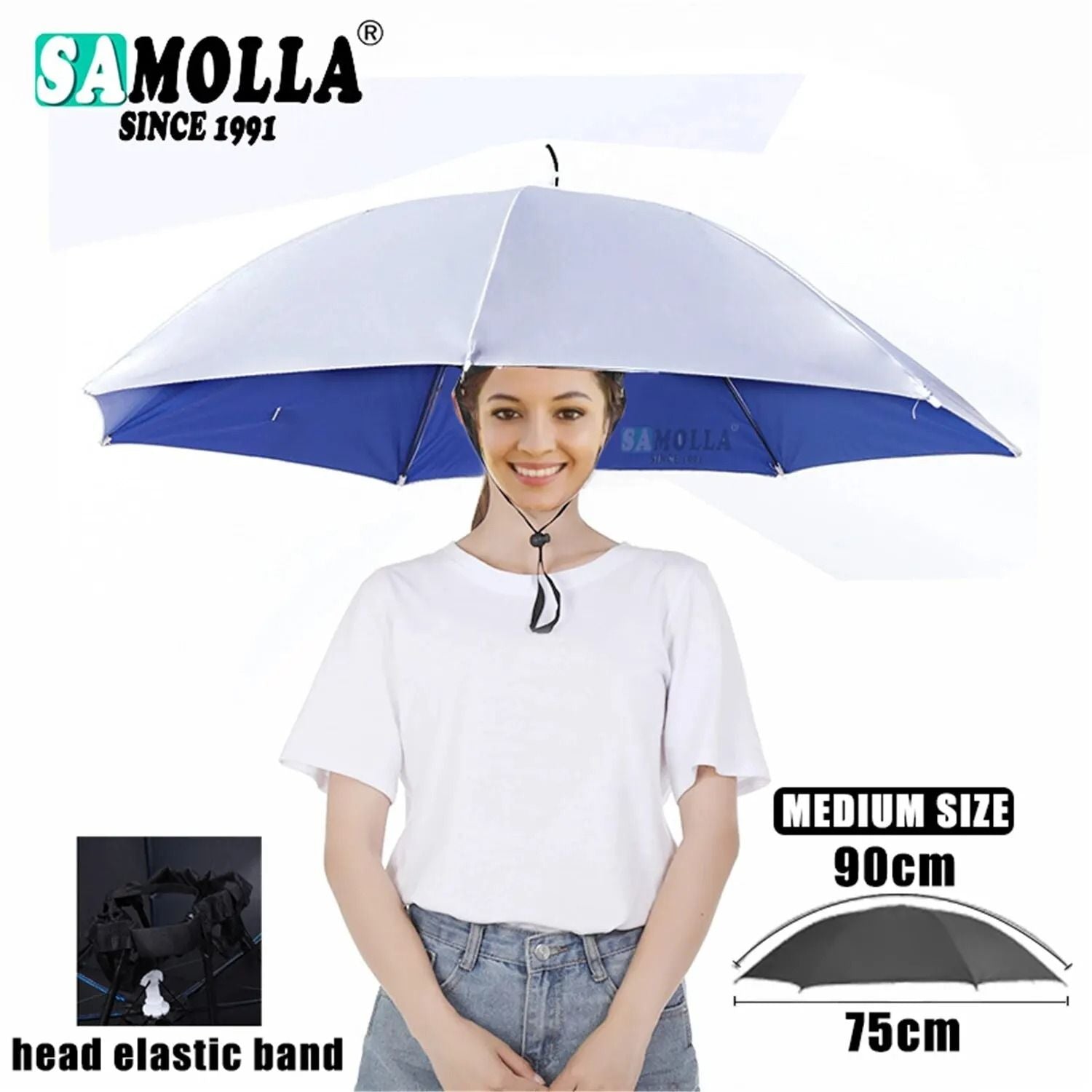 Rain Umbrella Hat Foldable UV Protection Cap 10