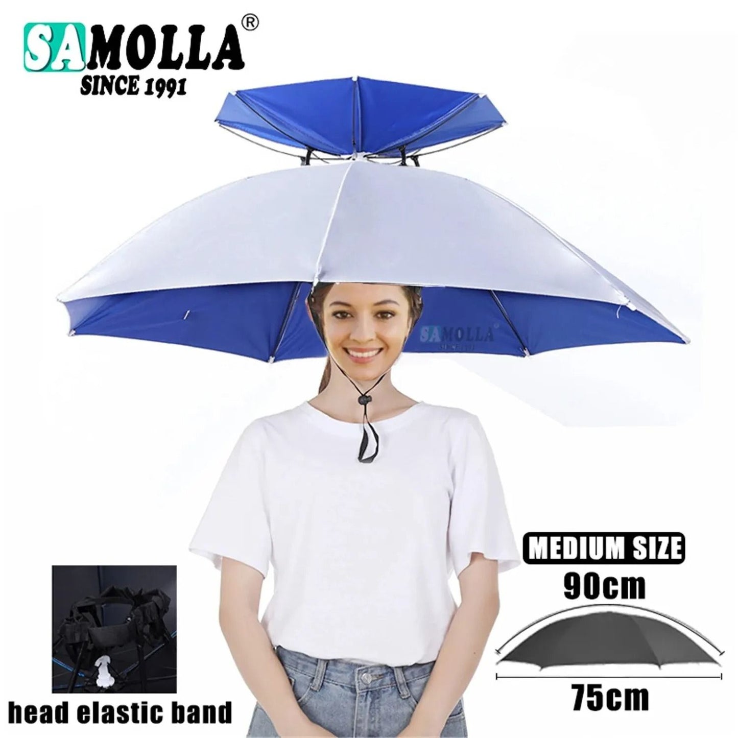 Rain Umbrella Hat Foldable UV Protection Cap 14