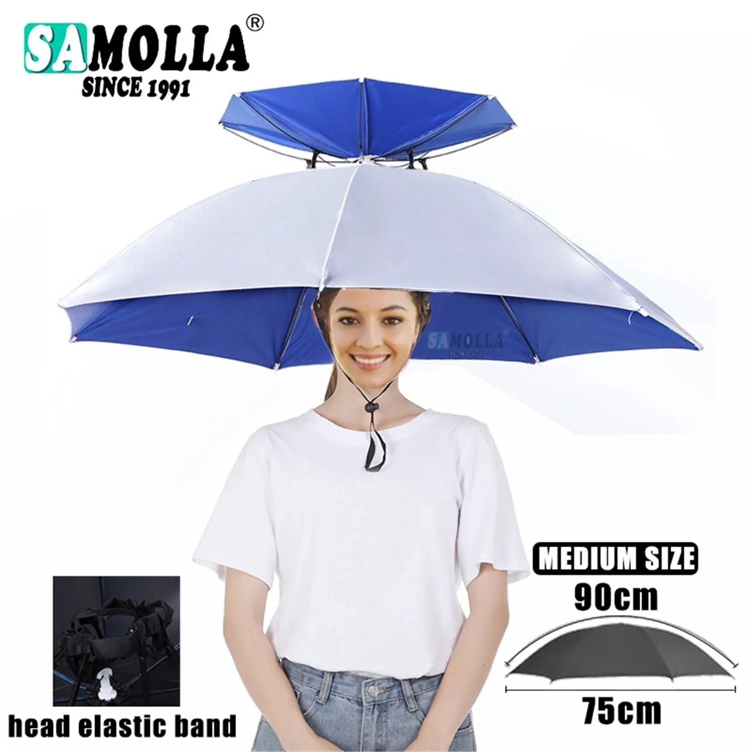 Rain Umbrella Hat Foldable UV Protection Cap 14