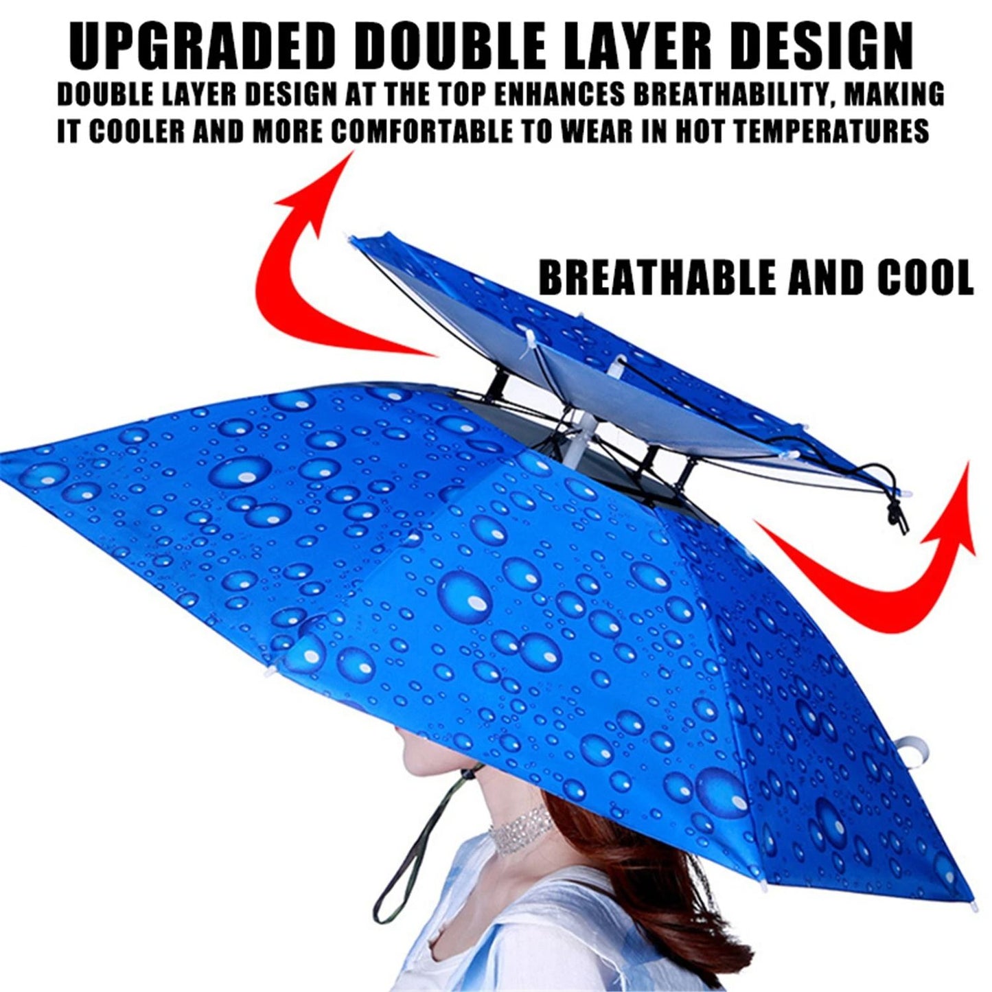 Rain Umbrella Hat Foldable UV Protection Cap 2