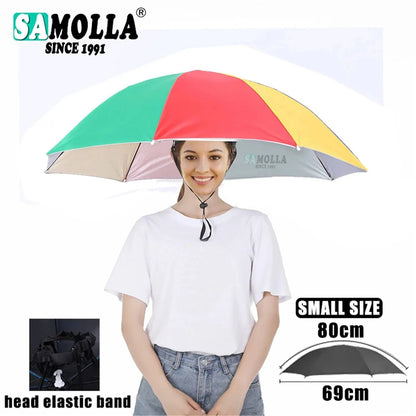 Rain Umbrella Hat Foldable UV Protection Cap 6