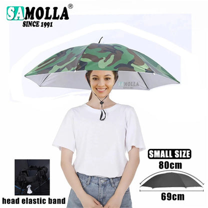 Rain Umbrella Hat Foldable UV Protection Cap 8