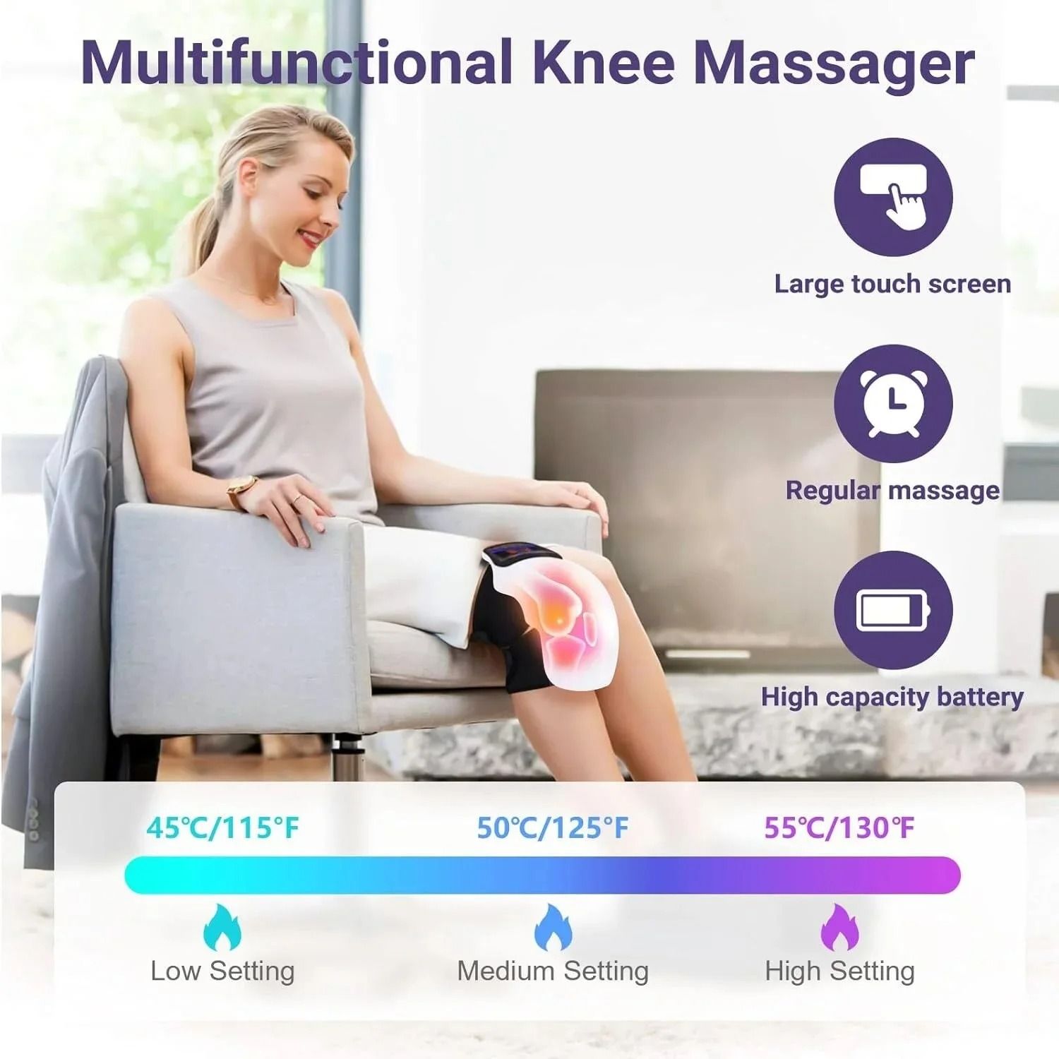 Electric Infrared Heating Knee Massager With Air Pressure Vibration 4