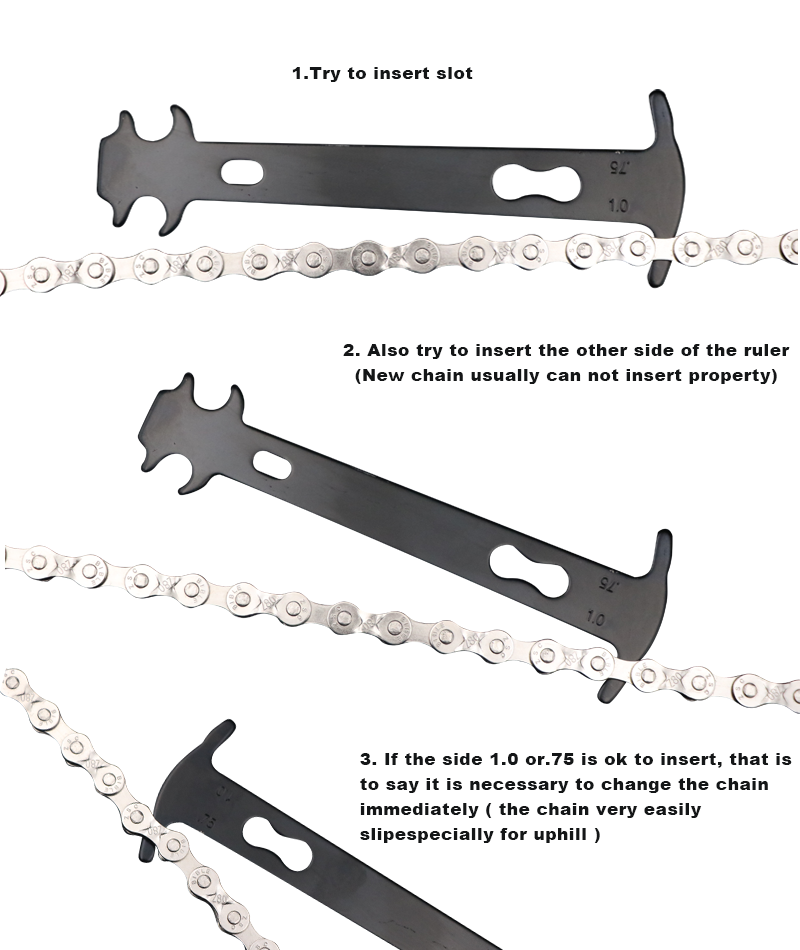 Bike Chain Wear Checker Tool Kit, Speed Repair Set with Chain Link Plier & Magic Buckle Breaker
