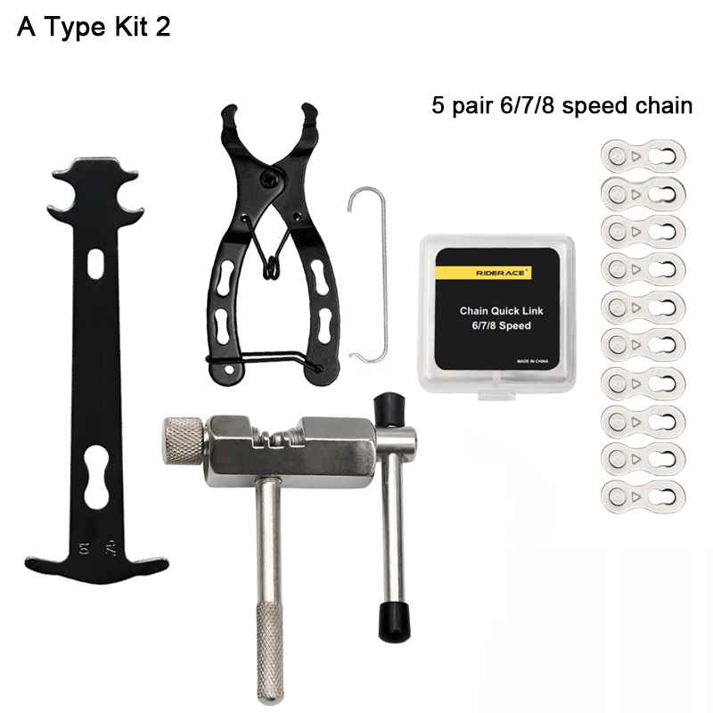 Bike Chain Wear Checker Tool Kit, Speed Repair Set with Chain Link Plier & Magic Buckle Breaker