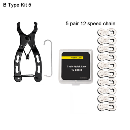 Bike Chain Wear Checker Tool Kit, Speed Repair Set with Chain Link Plier & Magic Buckle Breaker