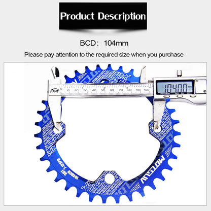 MTB Chainring, Round Narrow Wide Chainwheel, Single Crankset Plate for Mountain Bicycle Upgrade