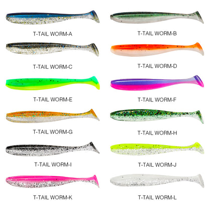 T Tail Worm Baits Easy Shiner Artificial Fishing Lures OdorEnhanced Bass Wobblers Swimbaits For Fre 4