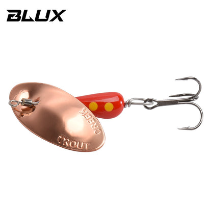 Metal Rotating Blade Spinner, Copper Brass Hard Spoon Lure for Trout & Freshwater Creek Fishing