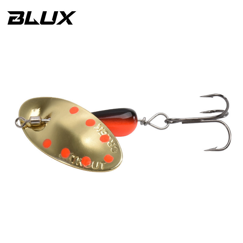 Metal Rotating Blade Spinner, Copper Brass Hard Spoon Lure for Trout & Freshwater Creek Fishing