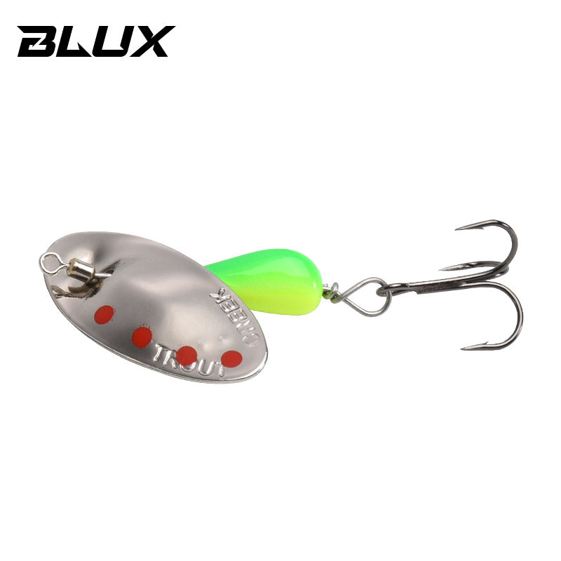Metal Rotating Blade Spinner, Copper Brass Hard Spoon Lure for Trout & Freshwater Creek Fishing