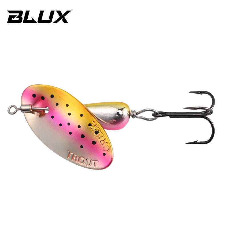 Metal Rotating Blade Spinner, Copper Brass Hard Spoon Lure for Trout & Freshwater Creek Fishing