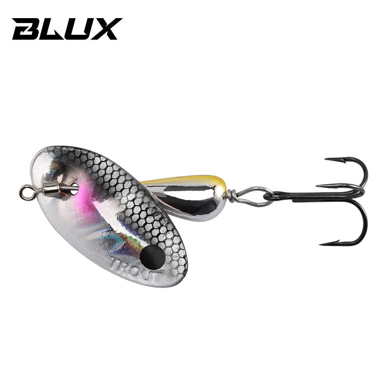 Metal Rotating Blade Spinner, Copper Brass Hard Spoon Lure for Trout & Freshwater Creek Fishing