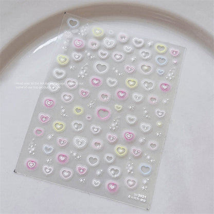 1 Piece Kawaii Red Cherry Bow Nail Stickers 5D Cute Fruit Design Adhesive Decorative Stickers for High-Quality Nail Art