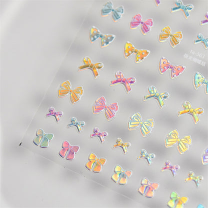 1 Piece Kawaii Red Cherry Bow Nail Stickers 5D Cute Fruit Design Adhesive Decorative Stickers for High-Quality Nail Art
