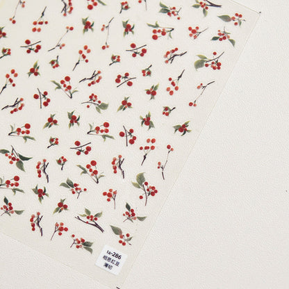 1 Piece Kawaii Red Cherry Bow Nail Stickers 5D Cute Fruit Design Adhesive Decorative Stickers for High-Quality Nail Art